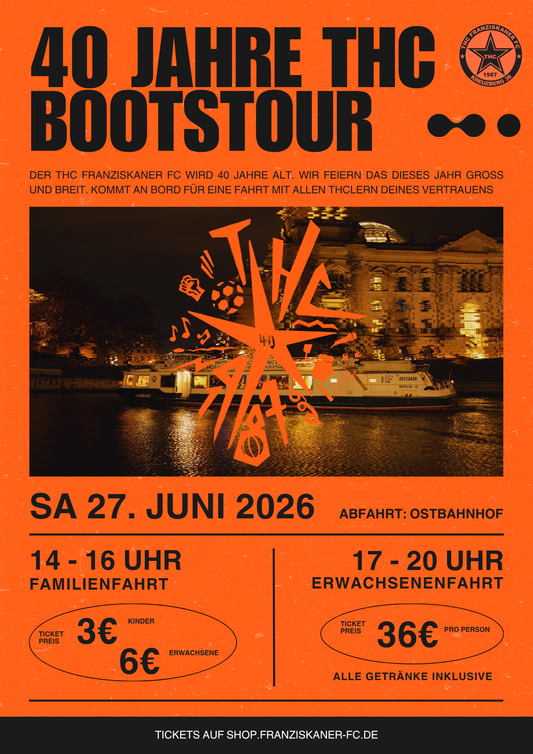 Ticket - 40 Jahre THC Bootstour - 17h - Erwachsenenfahrt
